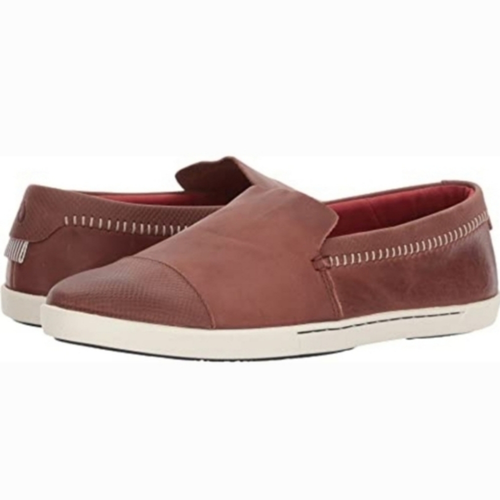 Olukai Women's Alohi Brown Leather Casual Comfort Sneaker Slip-on Shoes 10‎